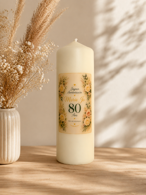 Bougie personnalisée pour toutes occasions, fête, baptême, mariage, anniversaire