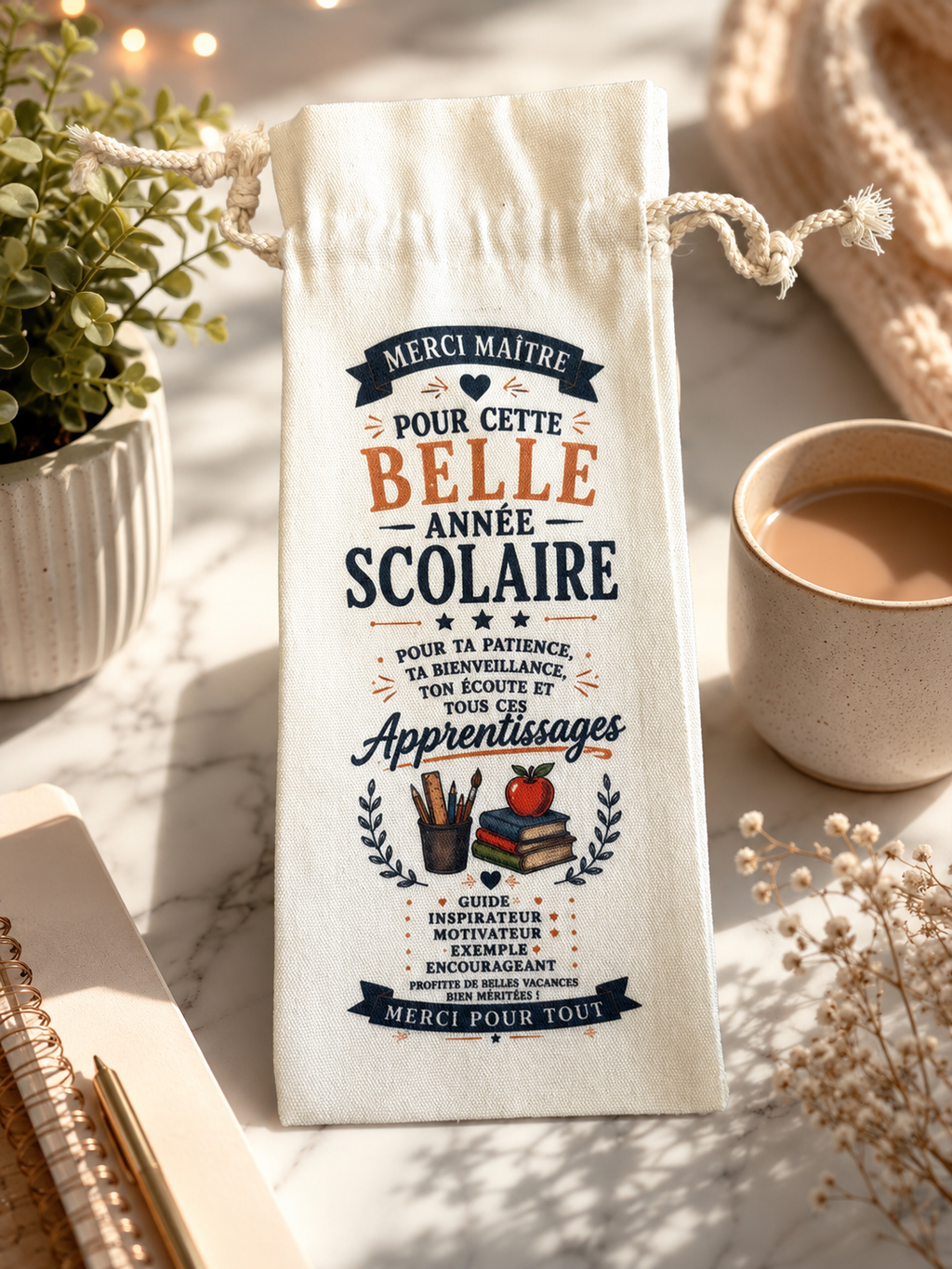 Pochon pour bouteilles, maître et maîtresse