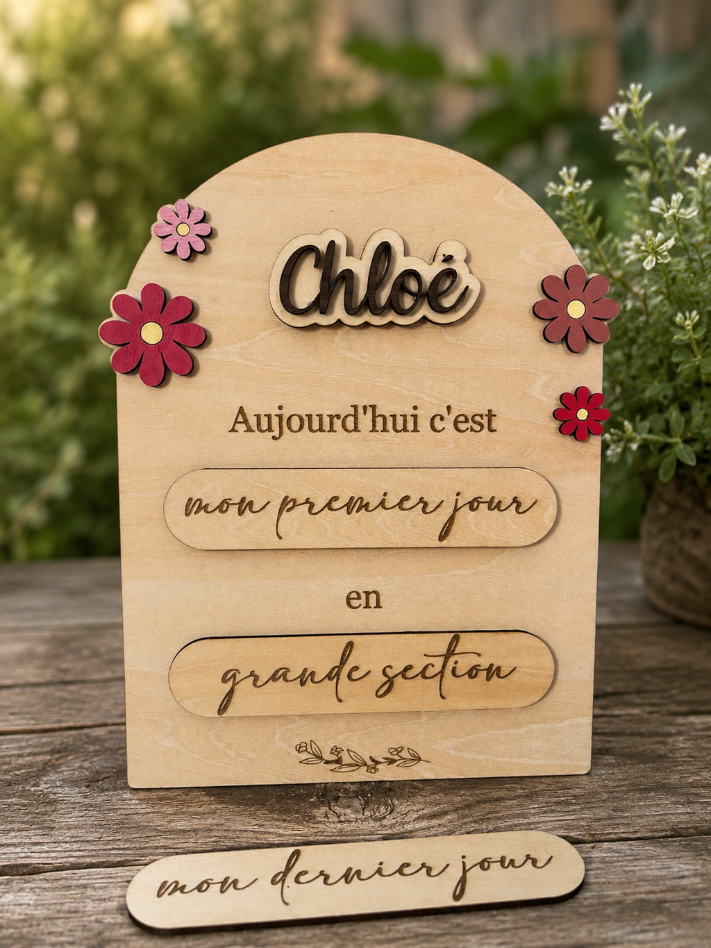 Pancarte personnalisée premier et dernier jour d'école