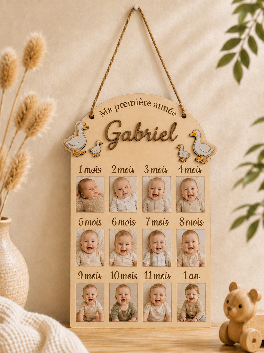 Pancarte pour photos de la première année de bébé