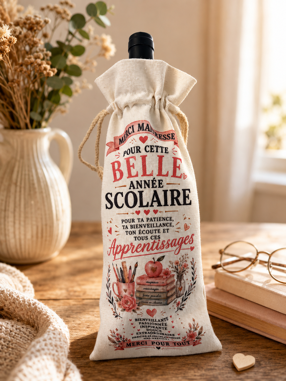 Pochon pour bouteilles, maître et maîtresse