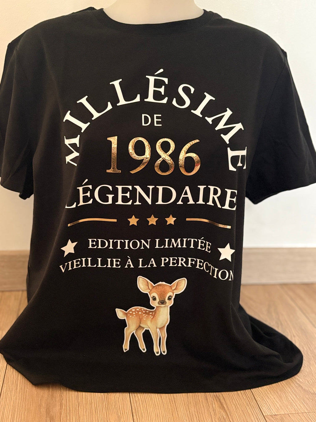 T-shirt personnalisé millésime et date de naissance