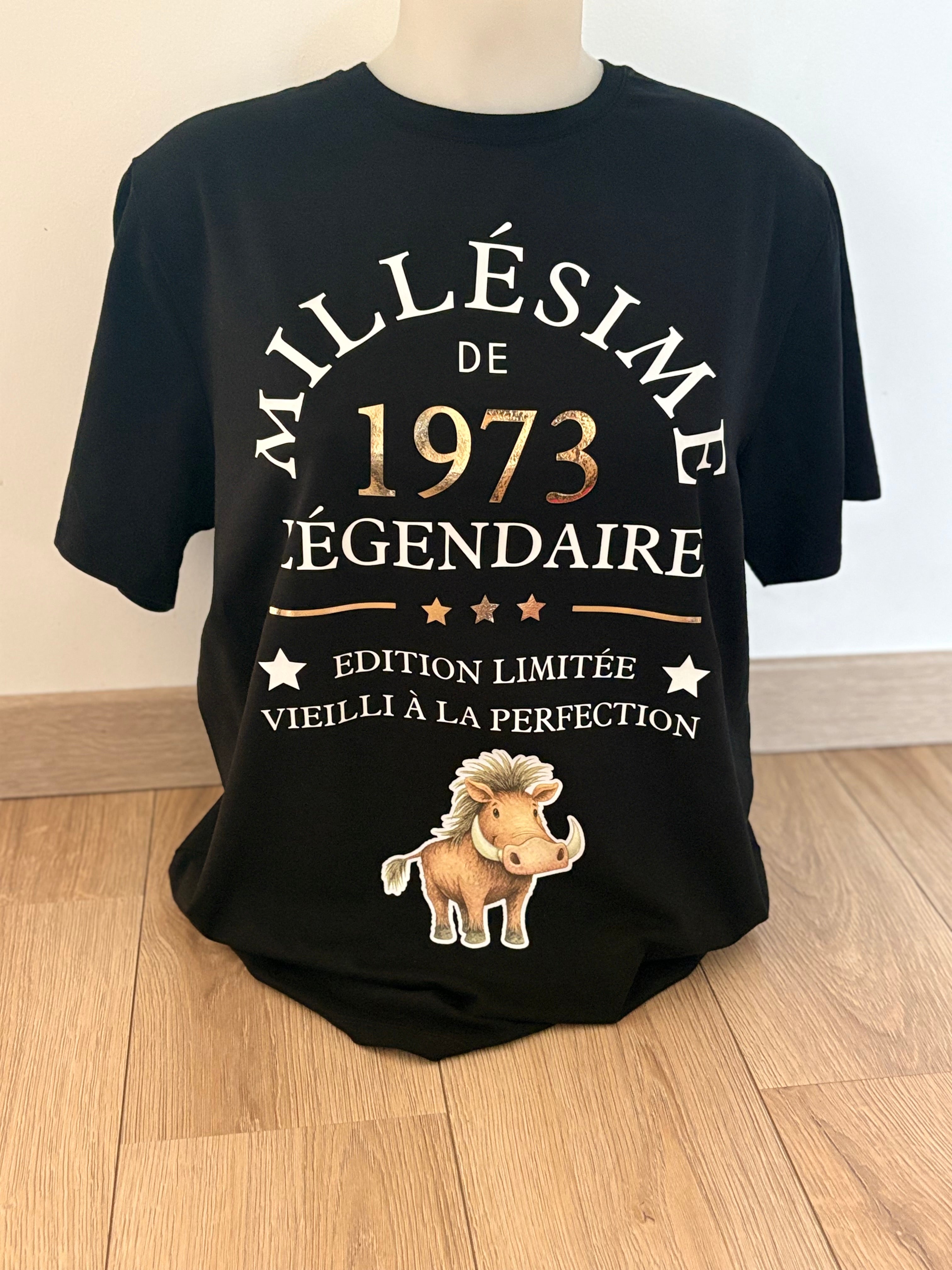 T-shirt personnalisé millésime et date de naissance