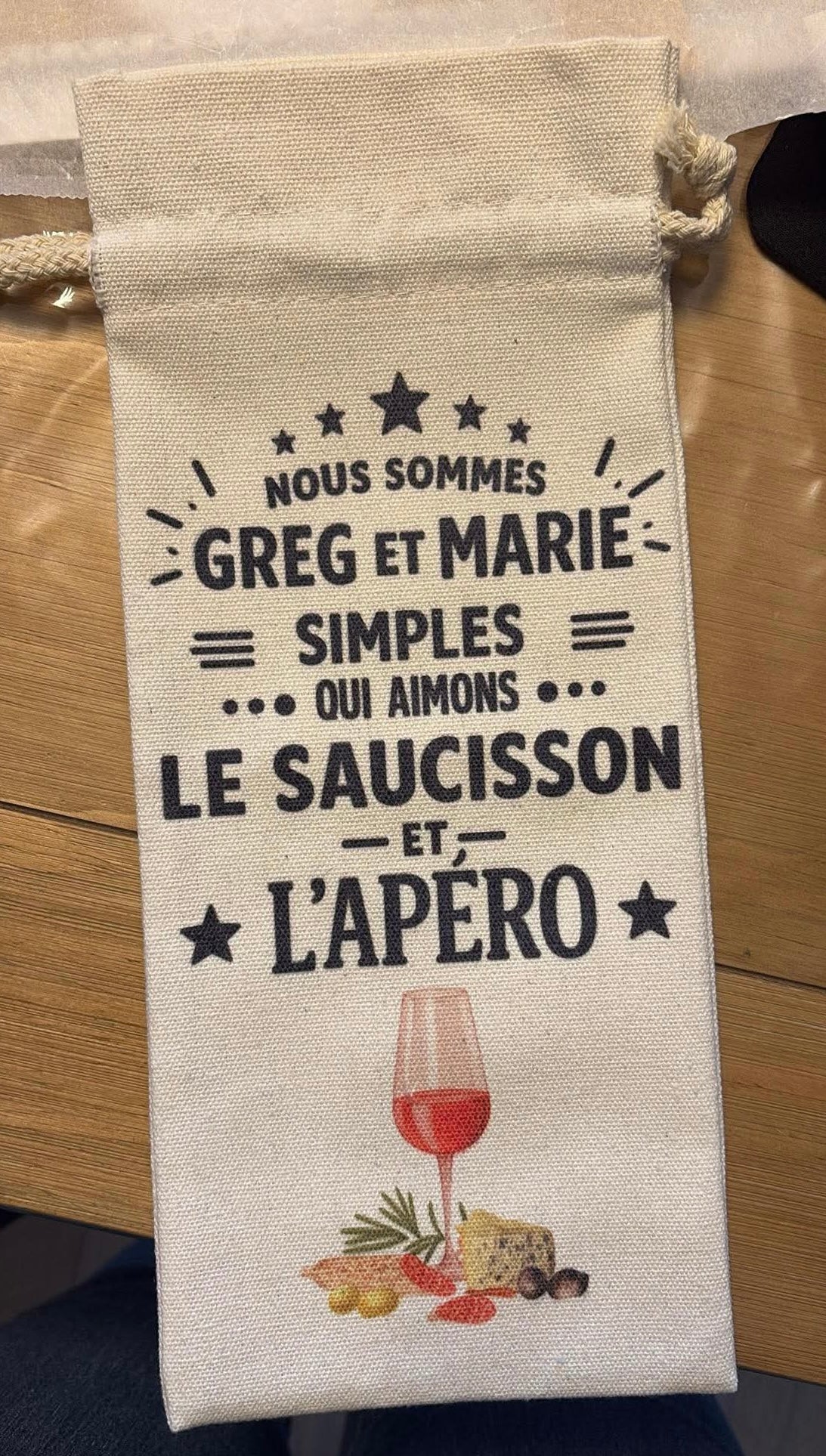 Sac à bouteille de vin personnalisé