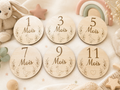 Cartes étape bébé, mois par mois en bois Personnalisable