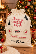 Hotte de Noël personnalisée avec prénom
