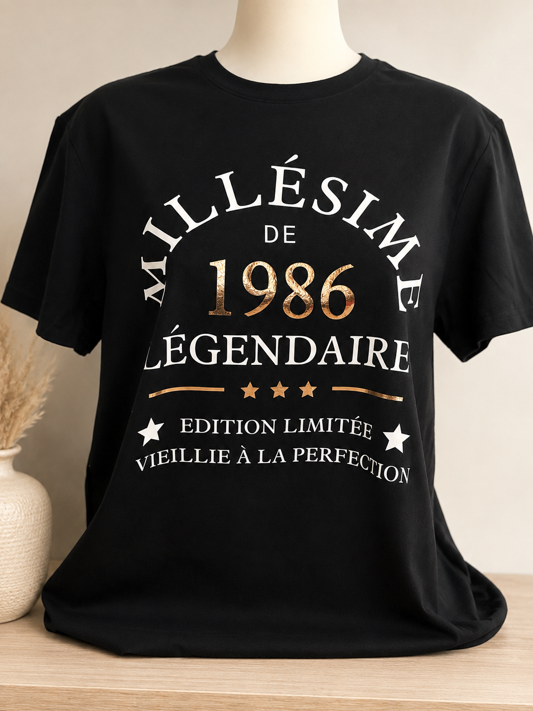 T-shirt personnalisé millésime légendaire avec année de naissance, anniversaire, fête, souvenir