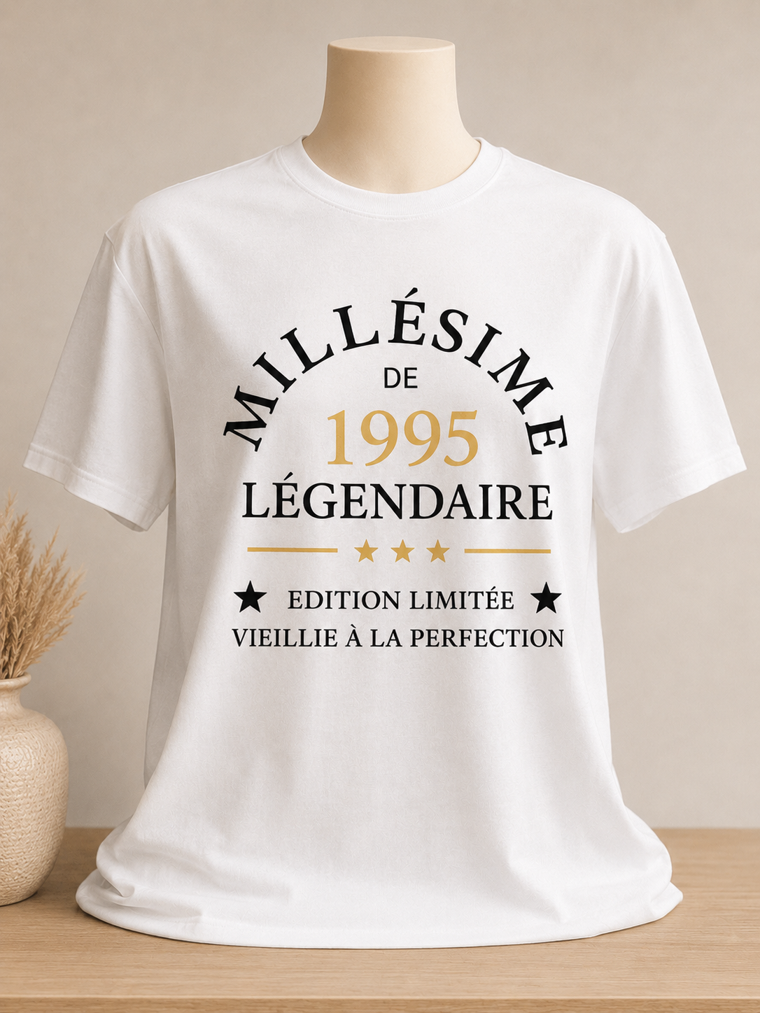 T-shirt personnalisé millésime légendaire avec année de naissance, anniversaire, fête, souvenir